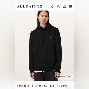 AllSaints Raven Pullover Ramskull Hoodie